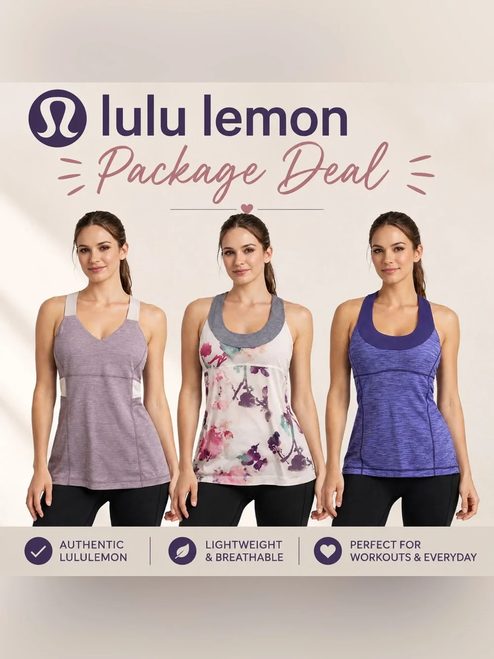 Lululemon Women's Tank Top Athletic Tops Bundle - Size 4 Size Small